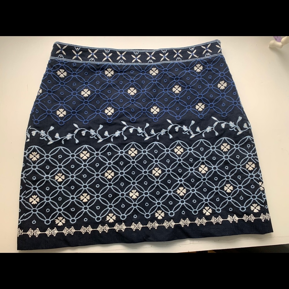 Loft embroidered mini skirt